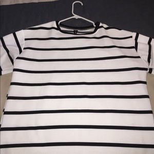 White/ black striped long sleeve
